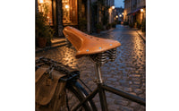 Metal Springs Vintage Leather Bike Saddle Orange Finish Sprung Cycle Saddle Raised Tapered Nose Retro Cycle Seat Shock Absorption