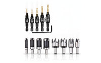 14 Pieces Versatile Woodworking Drill-Bit Set Clean Countersink with Hex Shank Long-Lasting Countersink Bit Set Wear Resistant for Woodworkers