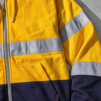Men's Reflective Striped Fleece Hoodie Workwear