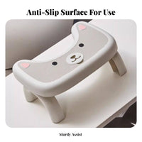 Anti-Slip Folding Toilet Footrest Heavy Duty Foldable Cartoon Squatting Stool Stable Structure Bathroom Accessory Portable for Children Women, Seniors, Home, Potty Training, Travel