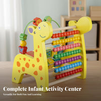 Multi-Functional Toddler Bead Maze Toy Hand-Eye Coordination Wooden Bead Maze Develops Fine Movement Skills for Children 1-3 Years