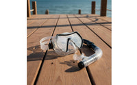 Large Frame Swim Facepiece Set Adjustable Head Strap Diving Facepiece and Snorkel Set Anti-Fog Lens Snorkeling Gear for Adults, Beach, Swimming Pool