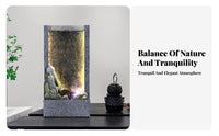 Feng Shui Decor LED Rockery Water Fountain Soothing Sound Mist Waterfall Fountain Relaxing Ambiance Indoor Mist Waterfall Nature-Inspired Design for Office Workers, Business Owners, Living Room, Entryway, Bedroom, Meditation Space