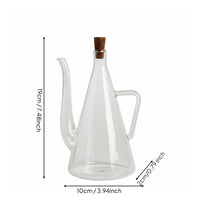 Borosilicate Glass Oil Jug Easy Pour Spill-Resistant Cruet