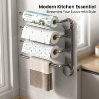 Wall Mounted Holder for Under Cabinet and Kitchen Iron Paper Roll for Every Home Cook