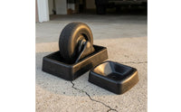 Sloped Sides Anti-Slip Wheel Block Rounded Corners Molded Rubber Chock Matte Finish Rubber Wheel Chock High Grip