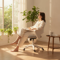 Upholstered Desk Chair Padded Height-Adjustable Computer Chair Rolling Furniture for Telecommuters, Students, Study, Bedroom, Dorm Room