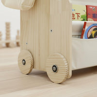 Easy to Move Mobile Children's Reading Shelf Child-Friendly Design Rolling Book Shelf Space Saving Kids Bookshelf Sturdy for Playroom, Nursery