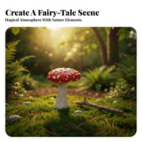 Resin Mushroom Statue Whimsical Resin Mushroom Figurine Nordic Design Miniature Toadstool Ornament for Gardeners, Kids, Desktop, Terrarium, Patio