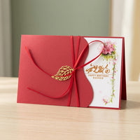 Personalized Creative High-End Birthday Greeting Card with Metal Decoration Invitation Card for Employees and Customers, Customizable