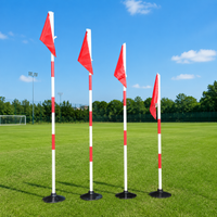 Agility Poles for Football Training, Red & White Marker Poles, 2.5cm PVC Pole with Weighted Rubber Base