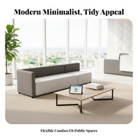 Modern aesthetic Sofa and Coffee Table Group Minimalist Design Upholstered Settee Long-lasting Construction Reception Seating Multiple Color choices for Parents, Office Guests, Business Professionals, Training Center, Waiting Room