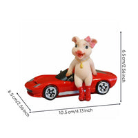 Resin Pig Figurine Artisanal Appearance Cute Pig Ornament for Flower Pot