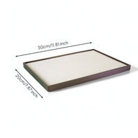 PU Jewelry Display Tray Elegant Flat Jewelry Tray Space-Saving for Dresser, Closet