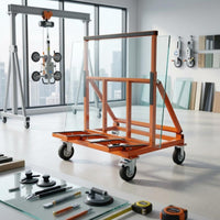 Foldable Flatbed Cart Adjustable Height Surface Hand Truck Orange Frame Folding Cart