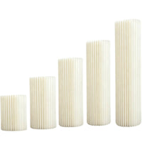 5 Pieces Reusable Foldable Cylinder Pedestal Stand Pleated Dessert Pedestal Column Lightweight Honeycomb Display Stand Clear for Party Hosts, Wedding Planners, Weddings, Birthday Parties
