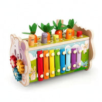 Multifunctional Lion Pounding Bench Hand-Eye Coordination Pounding Bench with Mallet Fine Motor Wooden Activity Box Educational for Preschoolers, Classroom