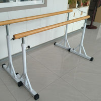 Movable Base Adjustable Ballet Barre Solid Wood Height Adjustable Ballet Barre Multi-Use Training Dance Stretching Bar Easy Assembly for Adults, Kids, Home, Mind-Body Practice Room