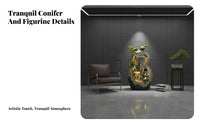 Humidifying Effect Gourd Shaped Floor Fountain Calming Ambiance Chinese Design Water Circulation Decor Easy Setup Cascading Water Fountain Handmade for Feng Shui Enthusiasts, Business Owners, Living Room, Office, Reception Area, Entryway