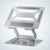 Laptop Stand with Docking Station Low-Profile Multiport Adapter Ergonomic Computer Riser with Docking Station for Students, Home Office, Desk