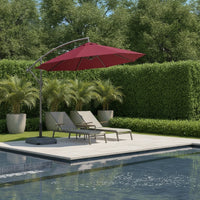 Cantilever Patio Umbrella with Wheeled Base SPF 50+ Sun Protection Cantilever Umbrella with Base Waterproof for Homeowners, Cafe Owners, Storefront