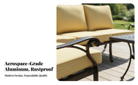 Modern Nordic aesthetic 4-Piece Sofa and Armchair Set Rust-Resistant Outdoor Furniture All-Weather Patio Seating Thick paddings for Villa Owners, Garden lovers, Courtyard, rearyard, Balcony, waterside