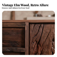 Timeless Rustic Design Cabinet Retro Design Solid Wood Buffet Cabinet Handcrafted Vintage Entryway Console for Homestay Managers, Adults, Hallway