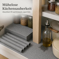Range Hood Grease Filter Mat and Dust Cover Set with Oil Absorbing Strips
