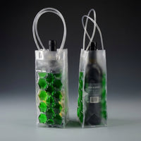 Tote Bag with Honeycomb Design and Rope Handles, Chilling Ice Bag with Shoulder Strap for Travel Picnic, PVC Material Gift Bags, 25*10*10cm