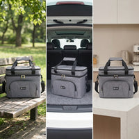 Soft-Sided Insulated Cooler Bag Wipe-Clean Cooler Bag with Zip Pocket Portable Leakproof for Picnic, Camping, Travel