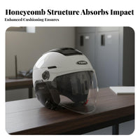 Motorcycle Half Helmet 3C Certified Motorcycle Half Helmet Double Visor Shell Visor Ed Headwear for Men, Four-Season, Daily Commute, Leisure Rides