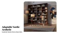 Nordic Design Arched Back Chair Modern Minimalist Indoor Furniture Comfortable Cushion Accent Dining Seat Ergonomic Backrest for Interior Decorators, Business Owners, Meeting Room, Bedroom, Entryway, Reading Nook