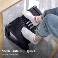 6-Level Adjustment Adjustable Under-Desk Footrest Non-Slip Surface Tilting Foot surface Massage Texture Leg Support scuff-proofResistant Feet for Children, Students, Office Workers, Study Room, Workstation, Home