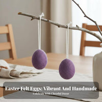 2 Pieces Textile Easter Egg Ornament DIY Craft Hanging Wool Textile Egg Handmade for Crafters, Tiered Tray Display, Classroom, Garden