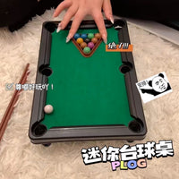迷你台球玩具儿童小型桌球室内亲子互动益智男孩女孩桌面比赛游戏 创意迷你台球桌：【2套装】益智互动