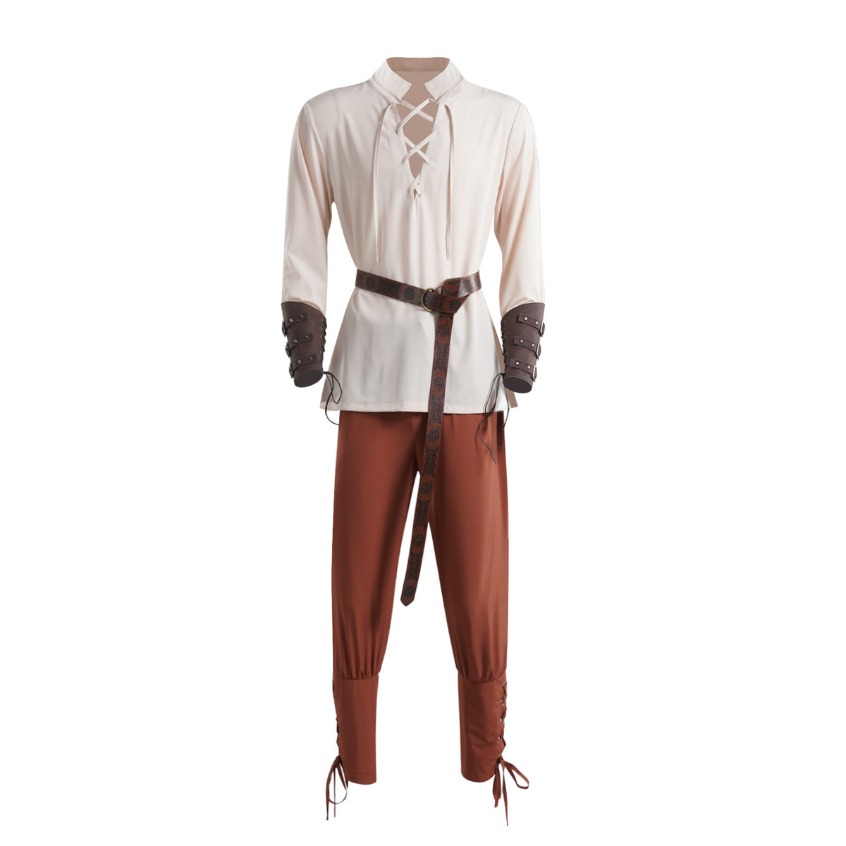 Costume with Bracers Medieval Costume with Belt Accessories Lace-Entire Outfit for Men, Adults, Theater, Halloween