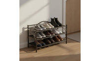 Easy Assembly Foldable Shoe Rack No Tools Required Installation-Clear Shoe Stand Space-Saving Household Storage Large Capacity for Entryway, Closet, Bedroom, Dorm Room