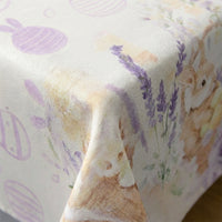 Easter Tablecloth Festive Pattern Easter Bunny Table Cloth Easy to Clean Hare Motif Table Cover for Event Organizer S, Parents, Kitchen