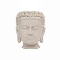 Buddha Head Planter Realistic Stone Finish Buddha Face Flower Pot Tranquil Head Planter Peaceful Detail Tranquil Garden Pot