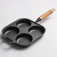 Induction Hob Pancake Pan and Egg Cooker with Four-Hole Design, Cast Iron Pancake Maker for Home Cooking, Poached Egg Pan, Induction Hob Pan