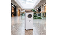 Commercial Upright Trash Can with Grid Long-Lasting Trash Can with Inner Liner Sturdy Floor-Standing Waste Bin Sleek for Hotels, Lobbies, Hallways
