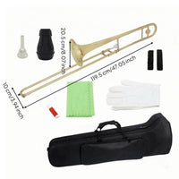 Mouthpiece Included B-Flat Tenor Brass Slide Instrument Portable Musical Instrument