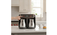 Compact Double-chamberPot Coffee Maker Countertop Coffee Machine with Two Pots Space-Saving Appliance Fast Brew for Couples