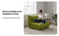 Light Luxury Design Armless Tufted Lounger High-Resilience Foam Lounge Chair Ergonomic Design Leisure Sofa Skin-Friendly Textile for Apartment Dwellers, Homeowners, Small Areas, Living Room, Bedroom, Reading Nook