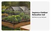 Lightweight Black Mesh Plant Cover with Clips Polyester Mesh Cover Folded Garden Protection Net Foldable for Patio