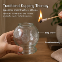 Glass Cupping Therapy Set, Clear Cylindrical Cups for Traditional Chinese Medicine, Fire Cupping for Recovery