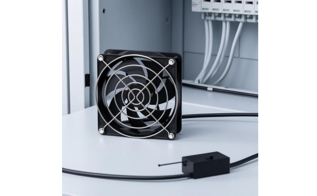 3-Speed Adjustable USB Cooling Fan High Airflow Temperature Control Fan Plug and Play Network Cabinet Cooler Low Noise for DIY Enthusiasts, Multimedia Box, Wiring Closet
