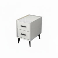 Modern Design Nightstand with Drawers Slim Profile 2-Drawer End Table Space-Saving Bedroom Storage Compact Size for Apartment Dwellers, Students, Homeowners, Bedside, Small Areas, Dorm Room, Entryway