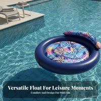 Large Size Round Inflatable Pool Inflatable Lounger Resistant Circular Inflatable Tanning Bed Easy to Inflate for Couples, Beach, Lake