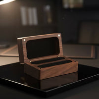rings Box Wooden rings Box with Slots Hinged Display Case for Couples, Brides